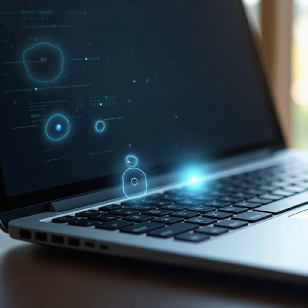 ponto brilhante na tela do laptop